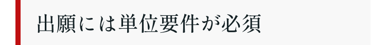 出願には単位要件が必須