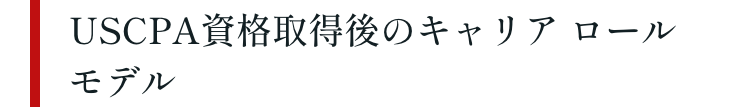 USCPA資格取得後のキャリアロール
モデル